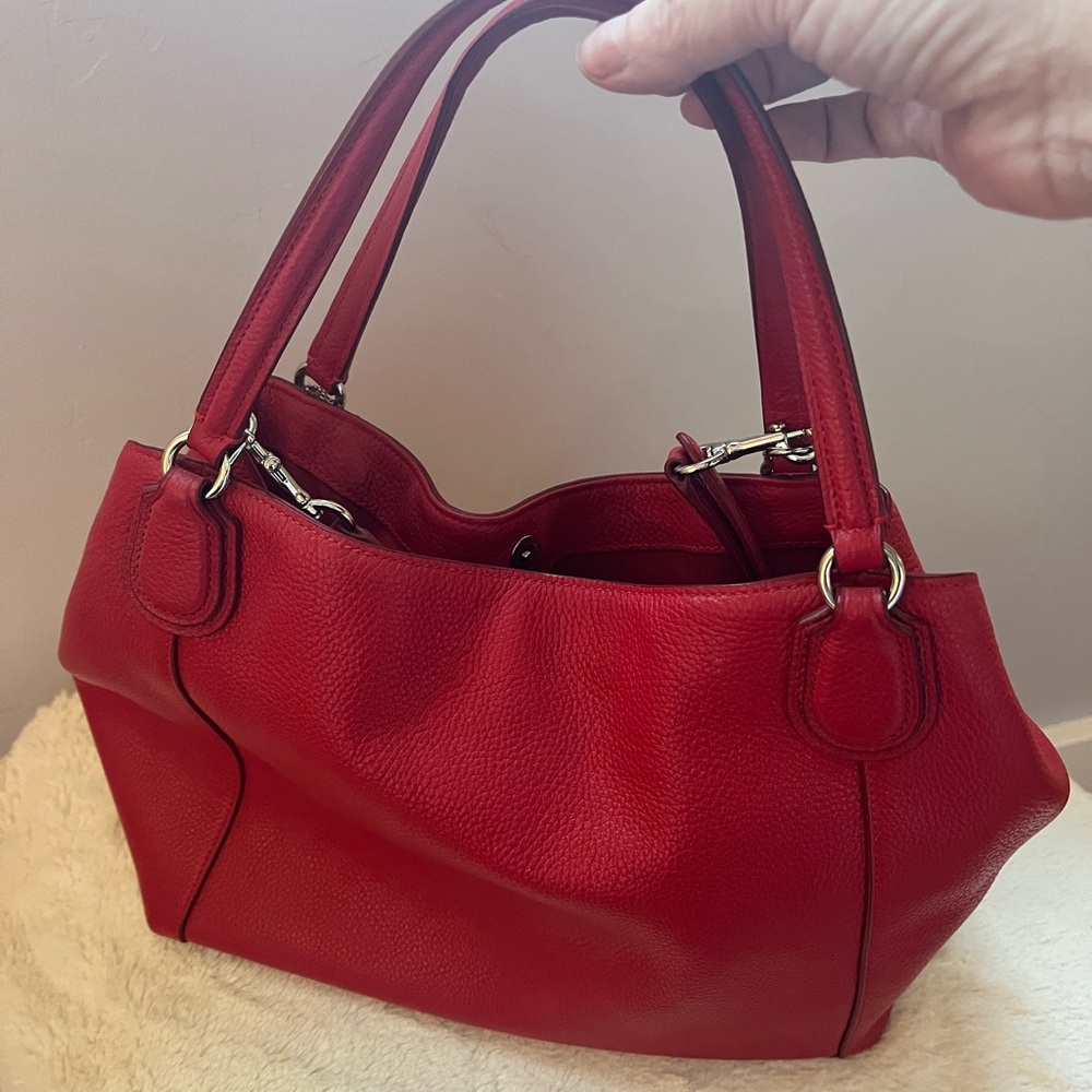 Coach Cherry Red Leather Shoulder Bag - Picture 4 of 6